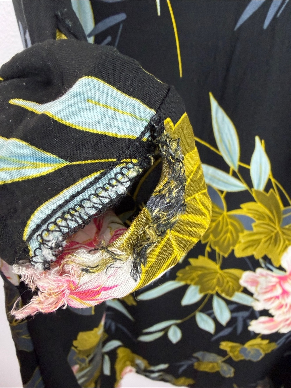 Papillon Floral Sleeveless Tunic Dress XS Black Viscose Pocket Top - Picture 13 of 13
